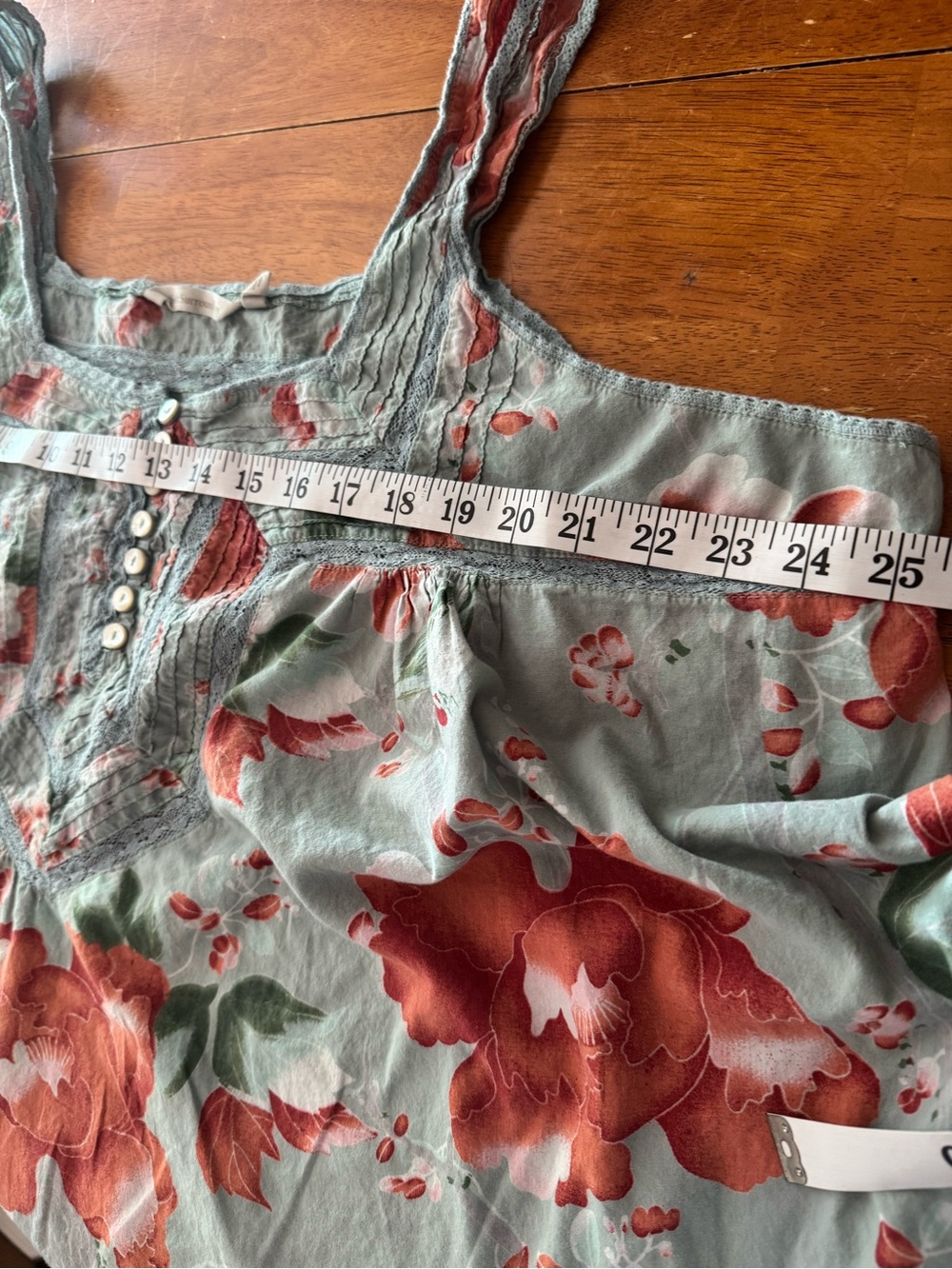 Soft Surroundings Floral Summer Lounge Dress in Mint with Coral Blooms Size 3X - Picture 9 of 11